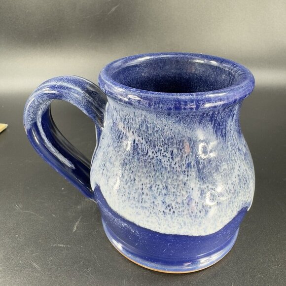 Deneen Pottery Hand Made Coffee Mug Cup USA Blue Drip Glaze The Sawmill Inn Mug - Picture 8 of 12